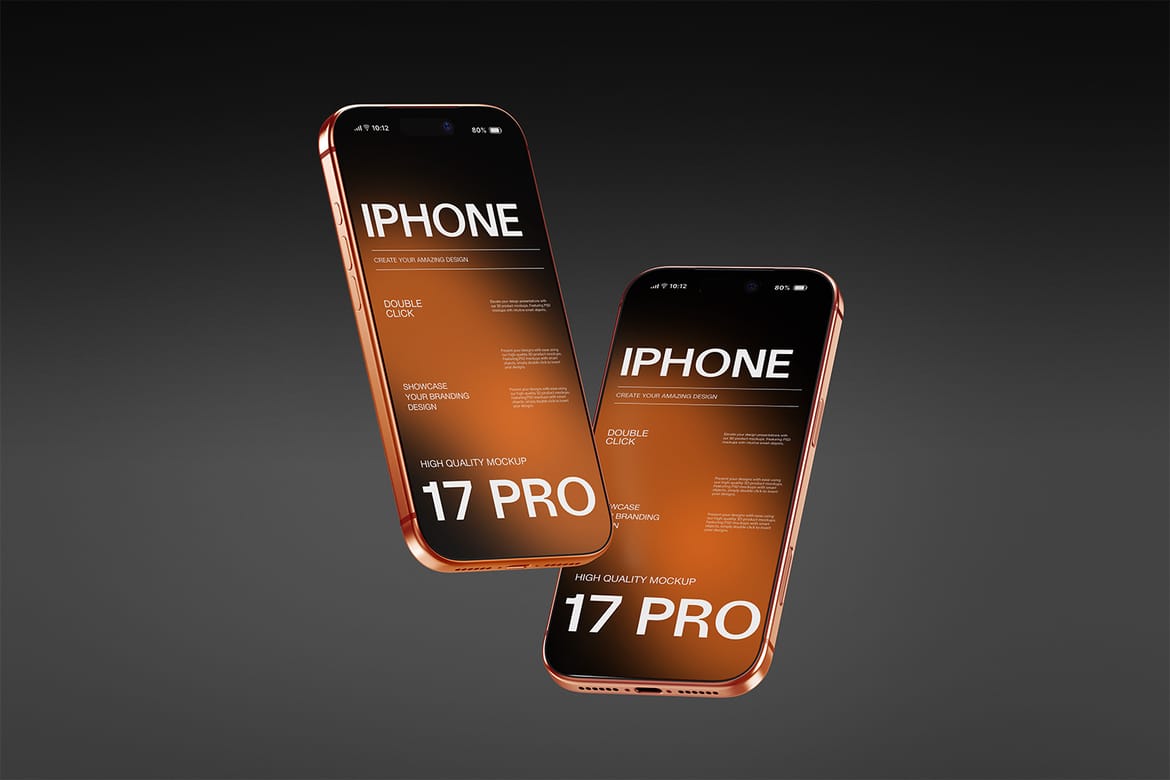 iPhone 17 Pro Mockup On Gradient Background