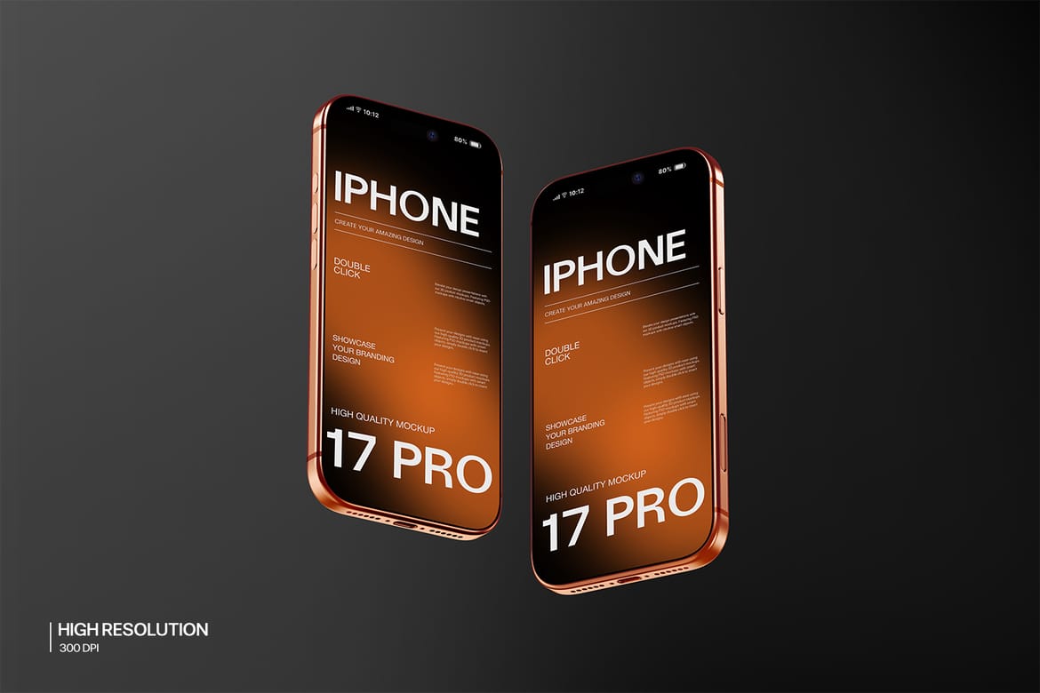 iPhone 17 Pro Mockup On Gradient Background