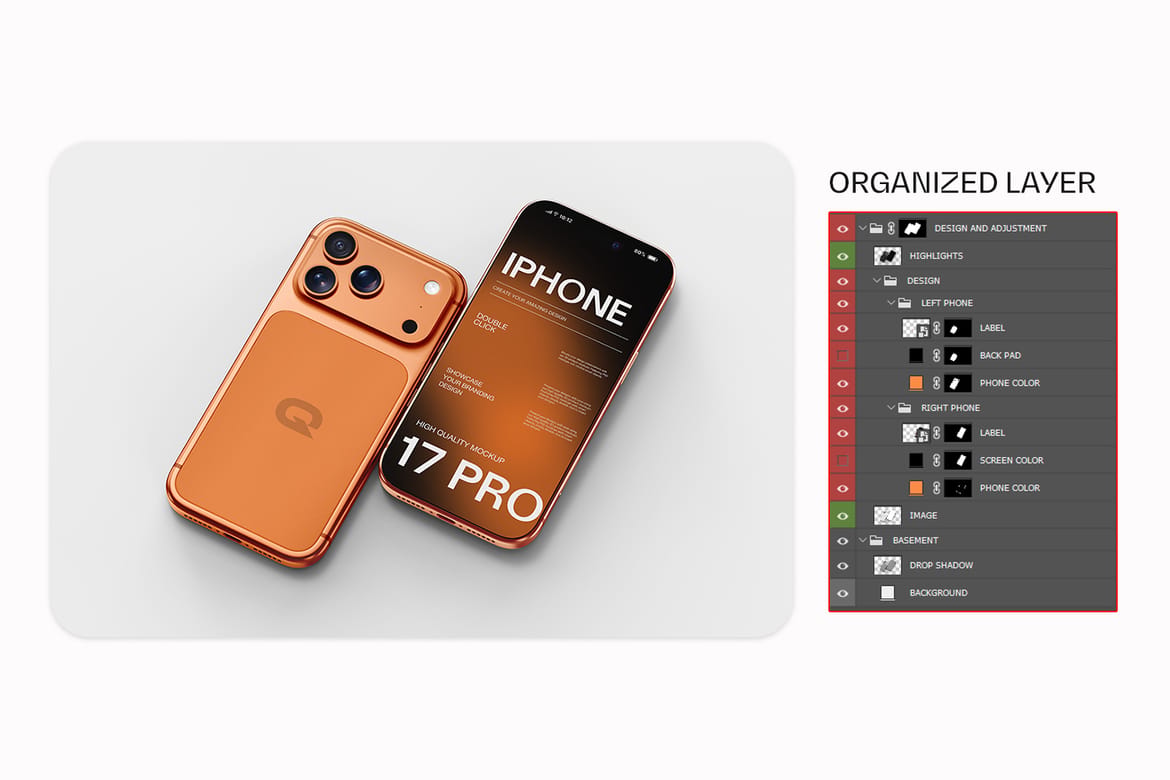 iPhone 17 Pro Mockup On Gradient Background