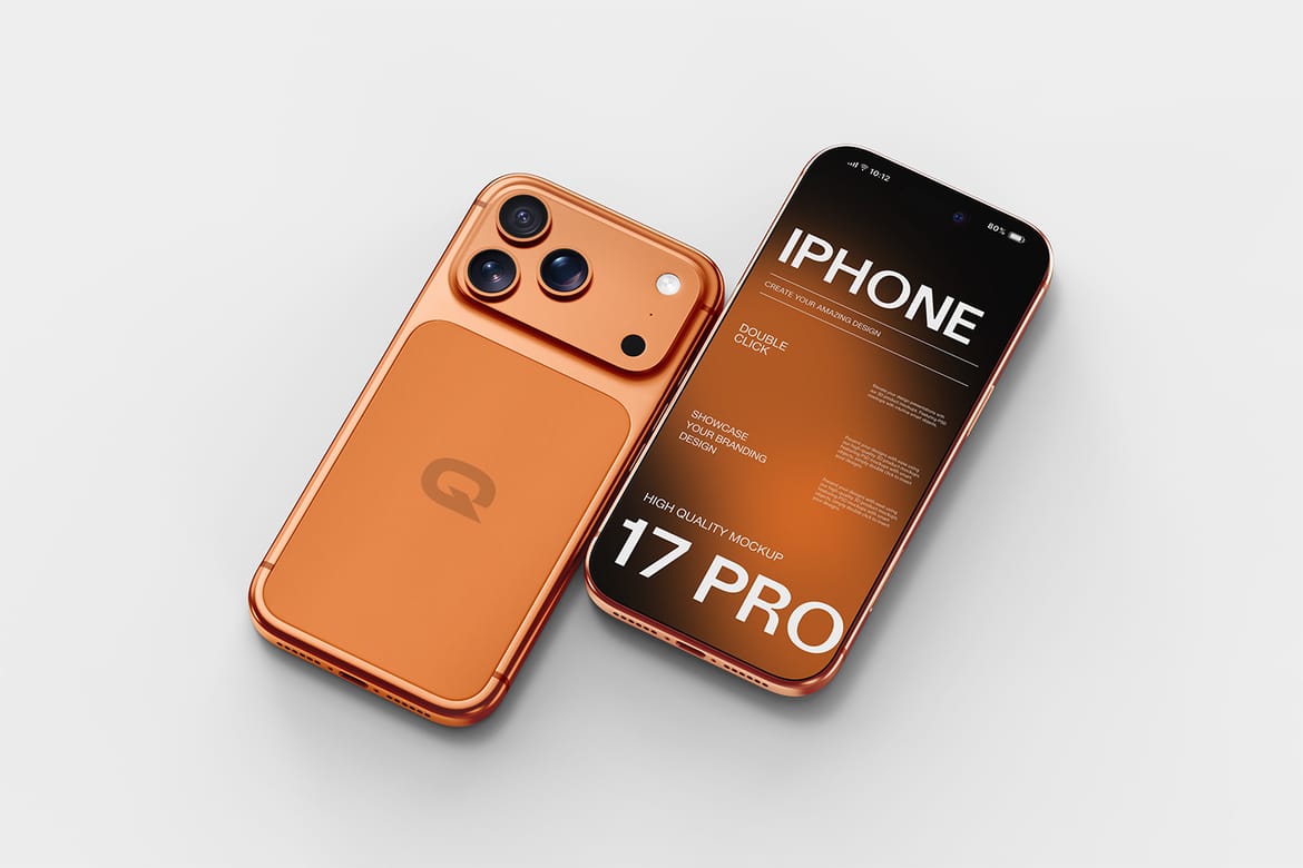 iPhone 17 Pro Mockup On Gradient Background