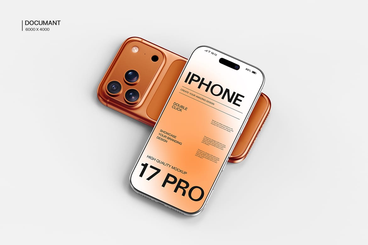 iPhone 17 Pro Mockup On Gradient Background
