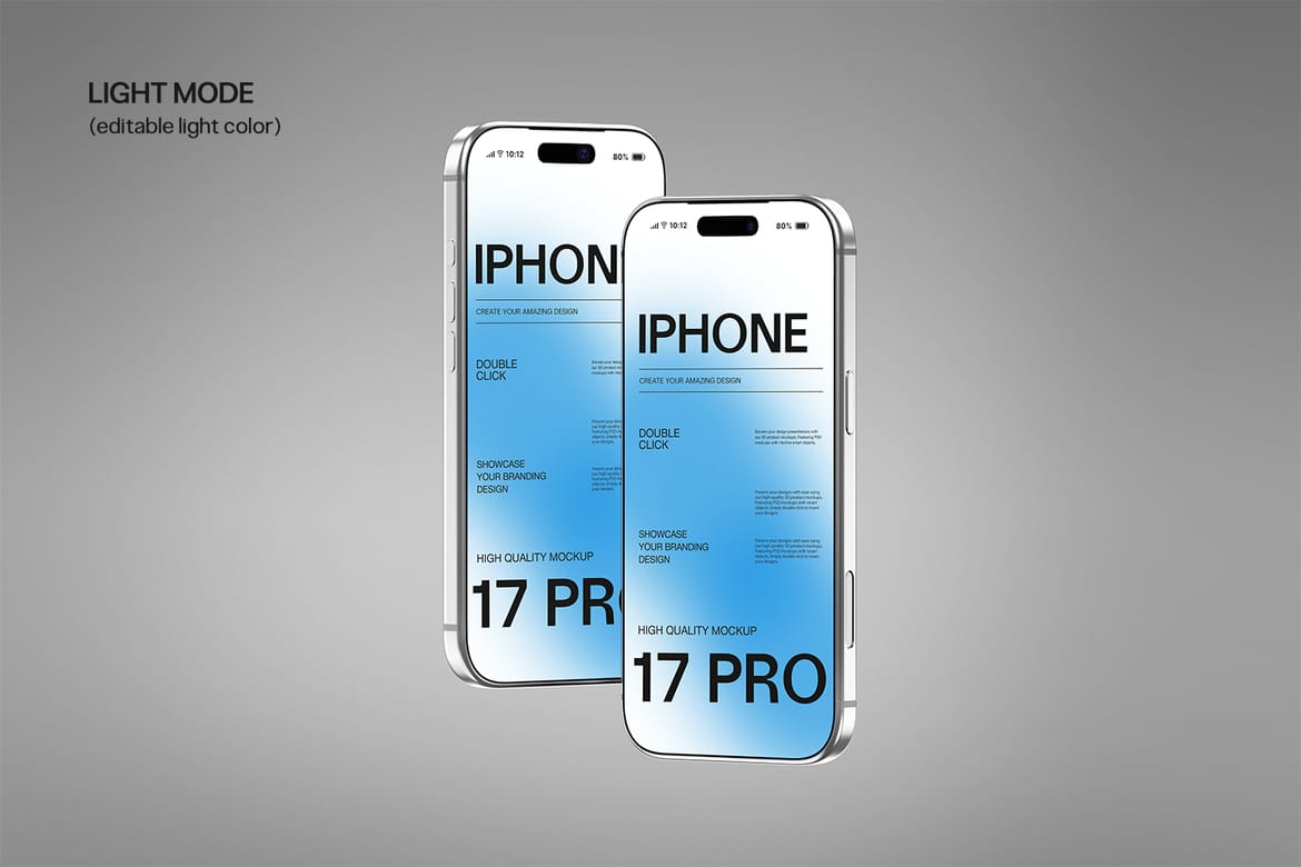 iPhone 17 Pro Mockup On Gradient Background