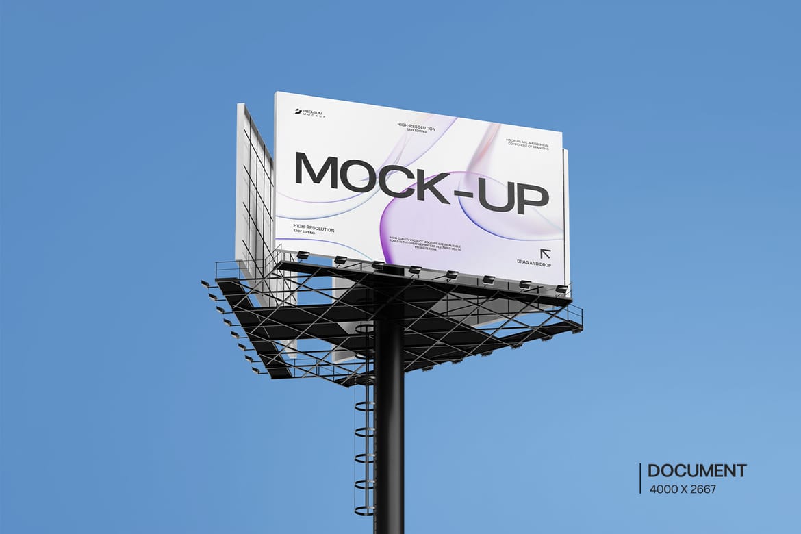 Realistic Highway Billboard Mockup