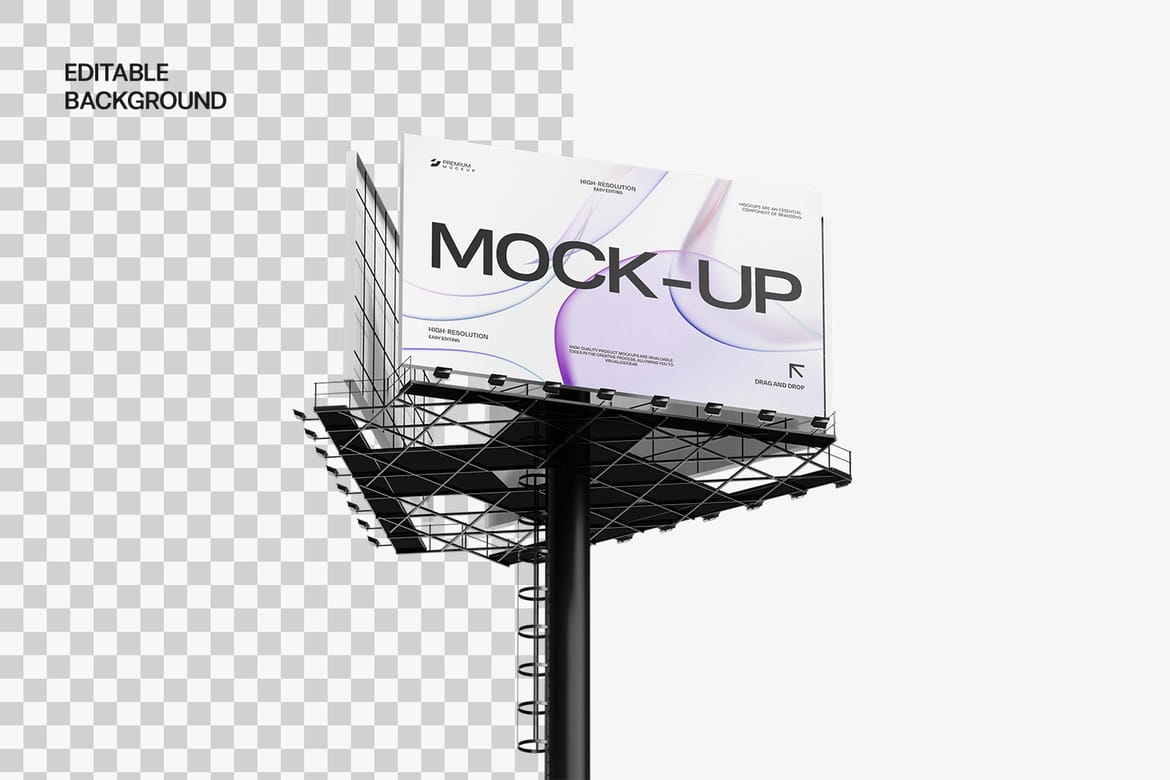 Realistic Highway Billboard Mockup