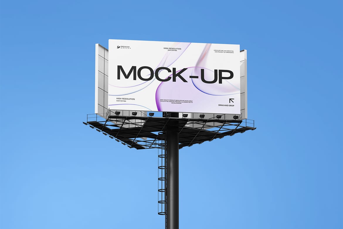 Realistic Highway Billboard Mockup