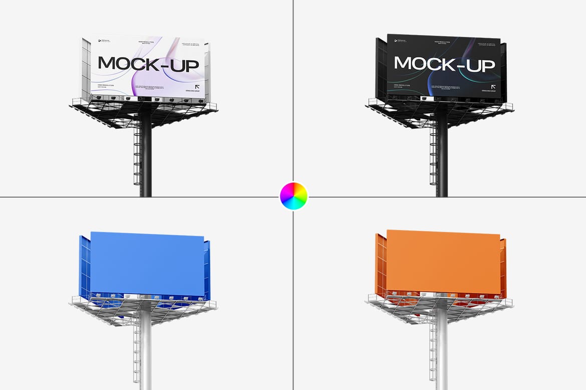 Realistic Highway Billboard Mockup