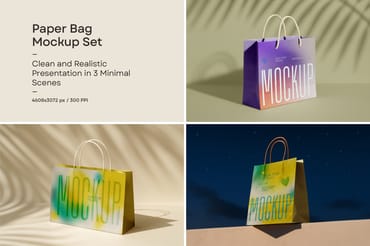 Paper Bag Mockup Set – Clean and Realistic Scenes
