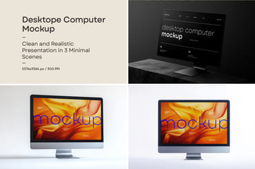 Desktop Computer Mockup – Realistic iMac-Style Display for UI, Web & Branding Presentations