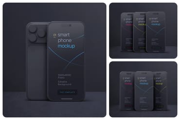 Dark Clay iPhone 17 Pro Mockup Set