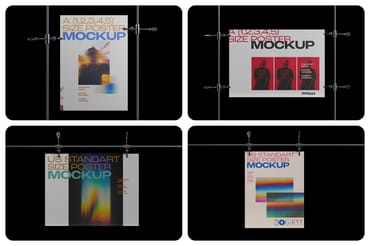 Poster Hanging Mockup Set