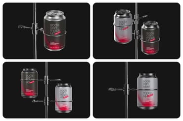 Soda Can Hanging Mockup Set 