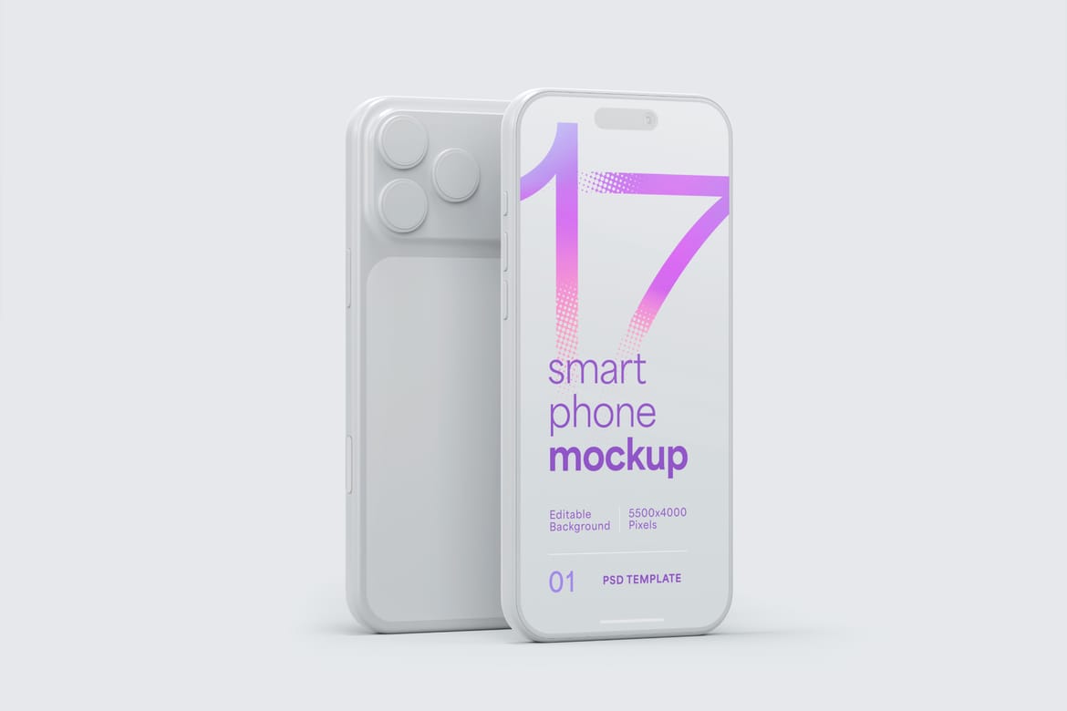 Clay iPhone 17 Pro Mockup Set