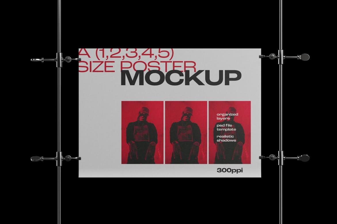 Poster Hanging Mockup Set