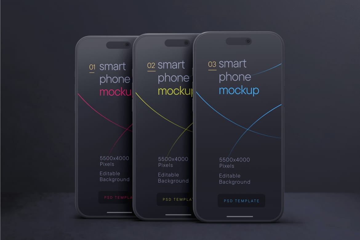 Dark Clay iPhone 17 Pro Mockup Set