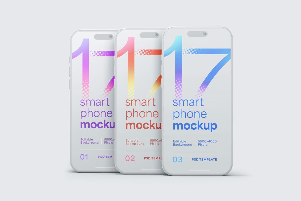 Clay iPhone 17 Pro Mockup Set