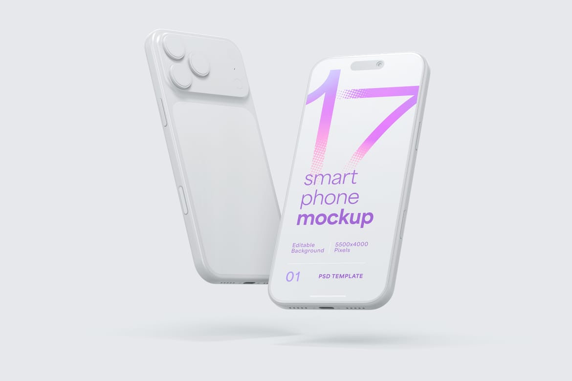 Clay iPhone 17 Pro Mockup Set