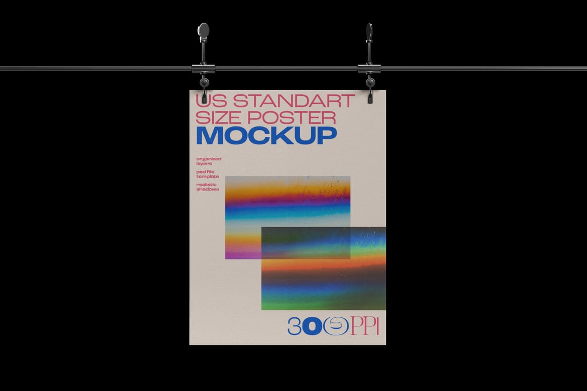 Poster Hanging Mockup Set