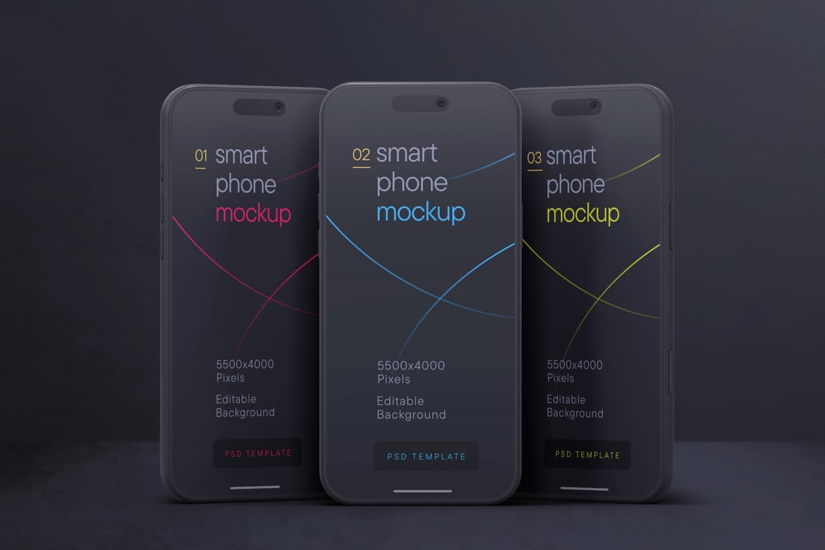 Dark Clay iPhone 17 Pro Mockup Set