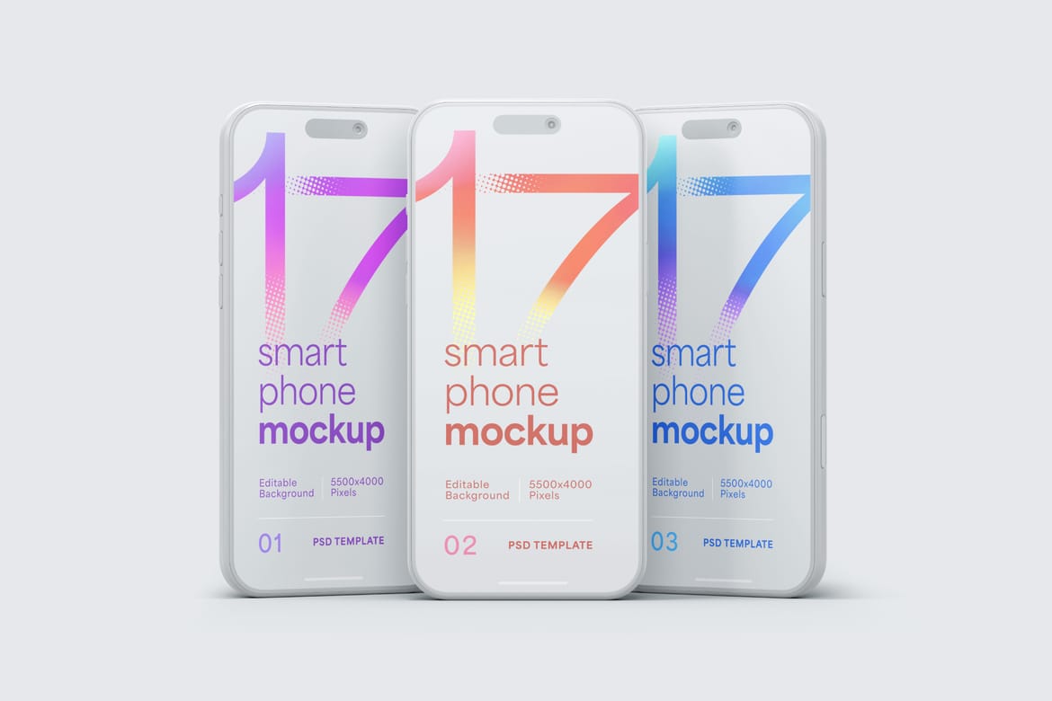 Clay iPhone 17 Pro Mockup Set