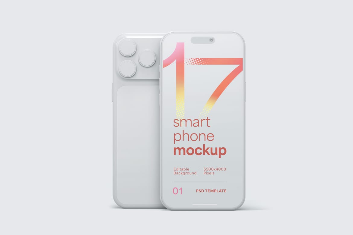 Clay iPhone 17 Pro Mockup Set