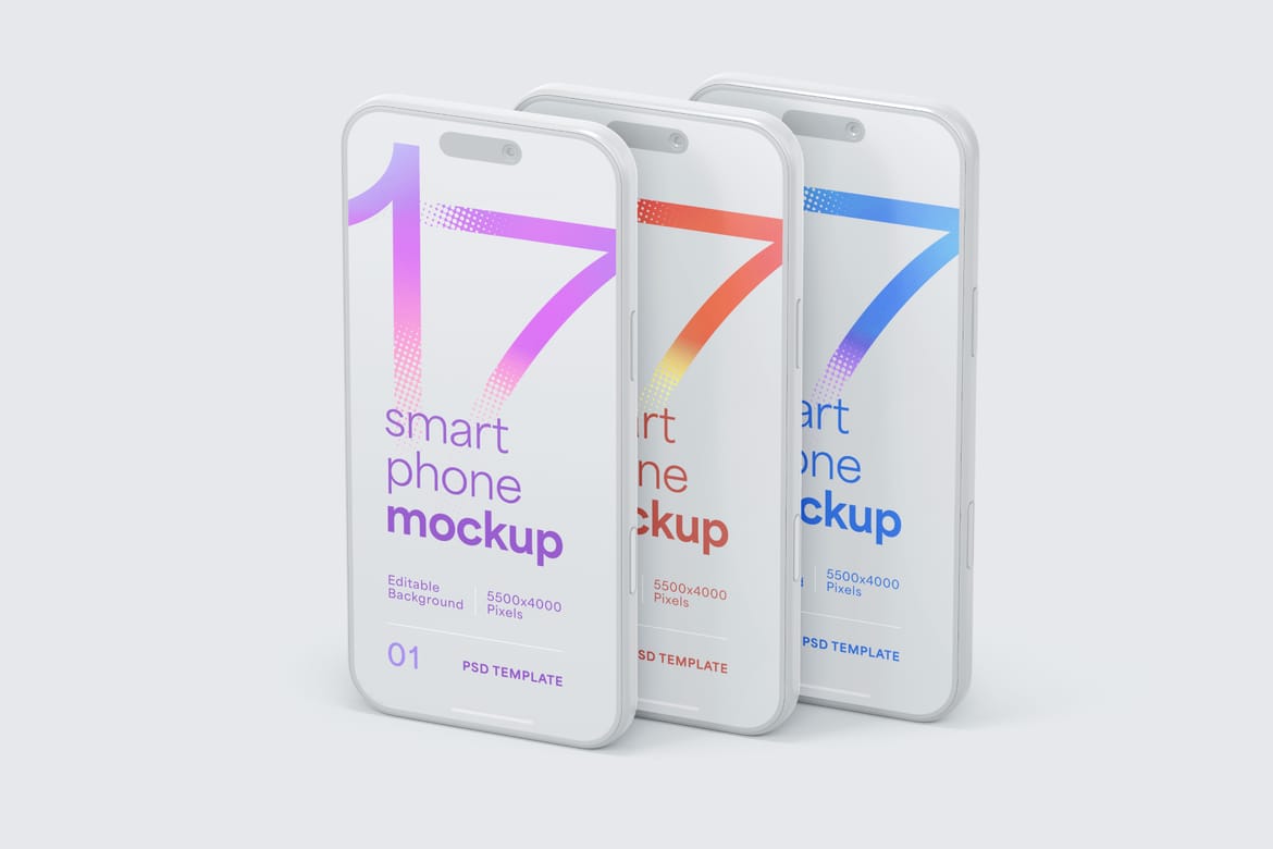 Clay iPhone 17 Pro Mockup Set