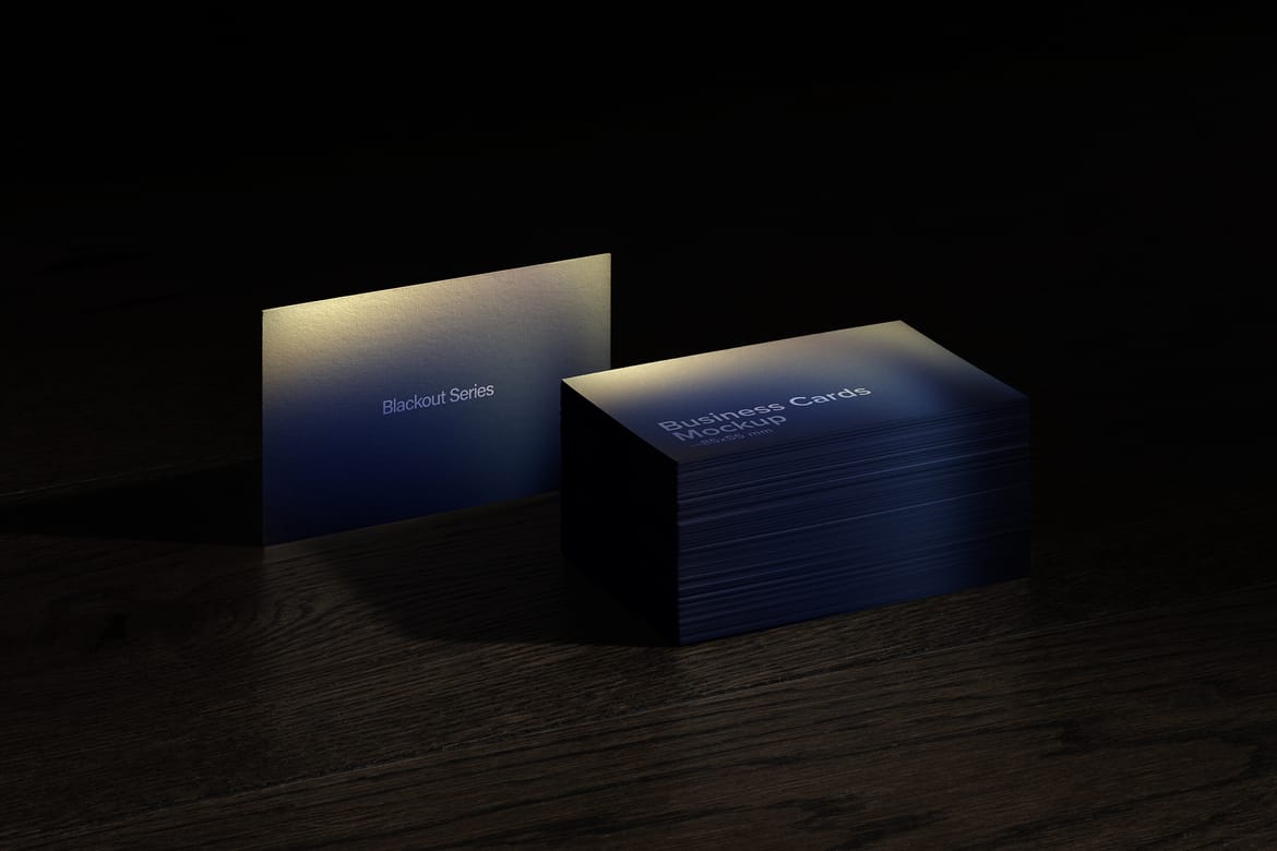 Business Cards Mockup Scene / Blackout Series