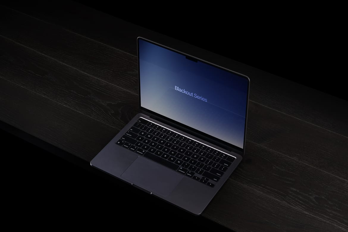 MacBook Air Mockup Scene / Blackout Series
