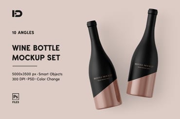 Wine Bottle Mockup Set