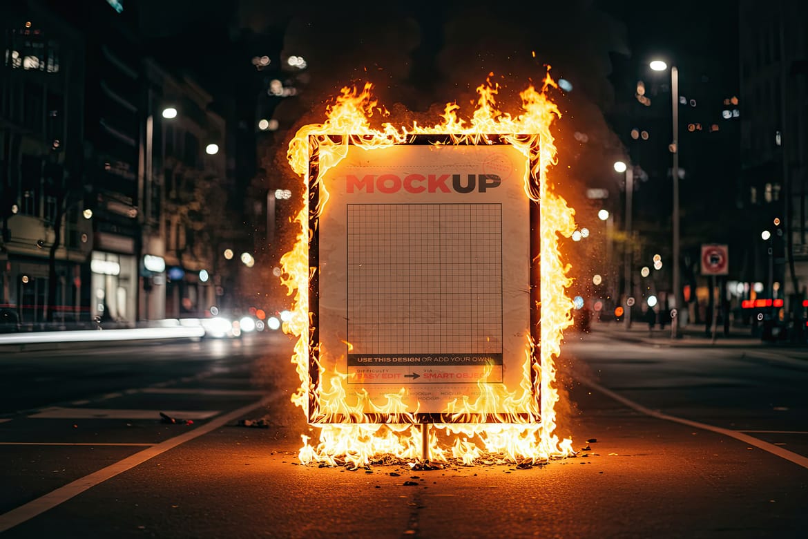 Signs Set on Fire Mockups
