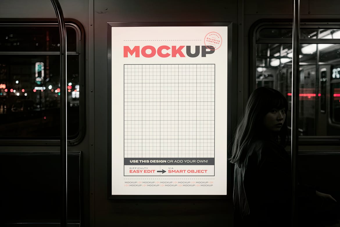 Back Light Sign on Train Mockups