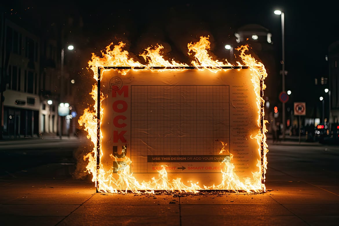 Signs Set on Fire Mockups