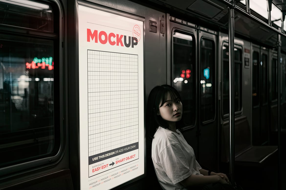 Back Light Sign on Train Mockups