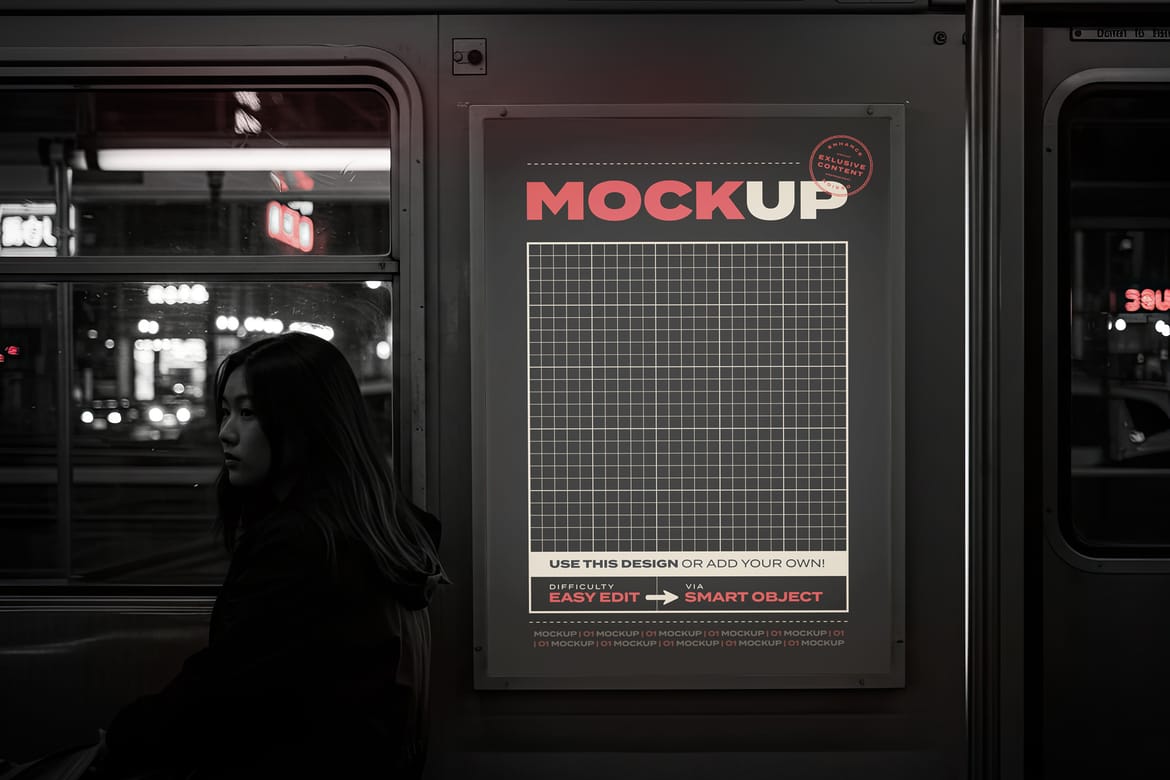 Back Light Sign on Train Mockups