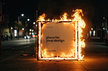 Signs Set on Fire Mockups