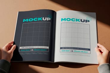 Open Magazine Brochure Mockups
