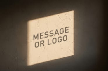 Message Logo Shadow on The Wall Mockup