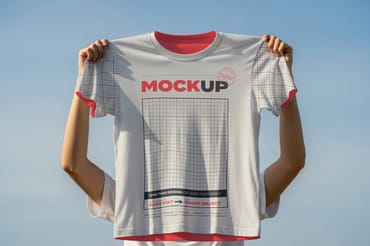 T Shirt Hold Complete Full Customizable Mockup