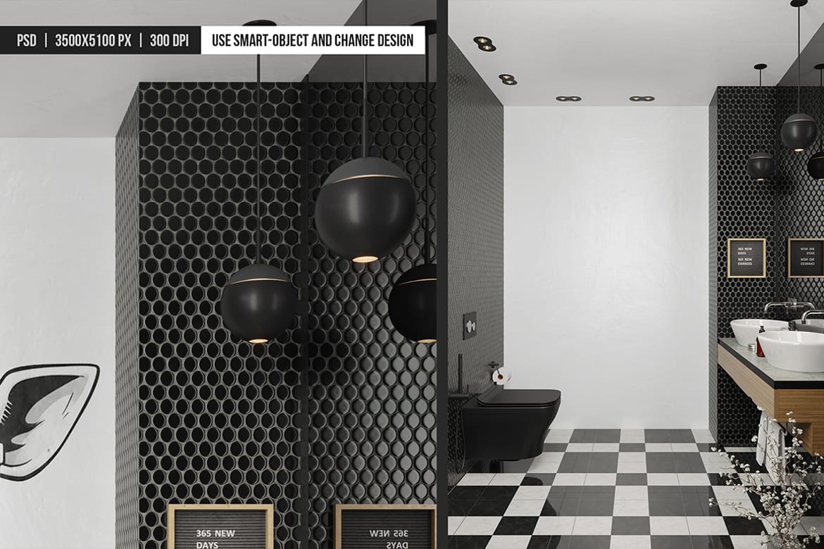 Bathroom Wall Poster Mockup