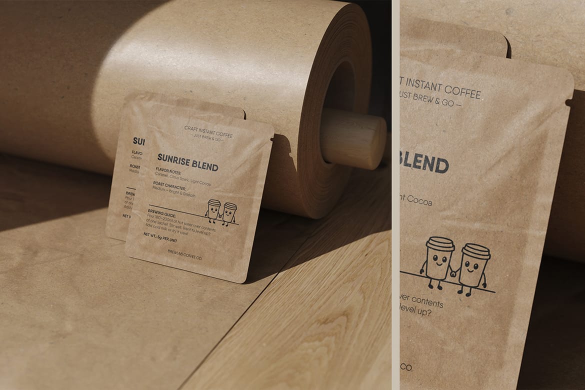 Kraft Sachet Packaging Mockup