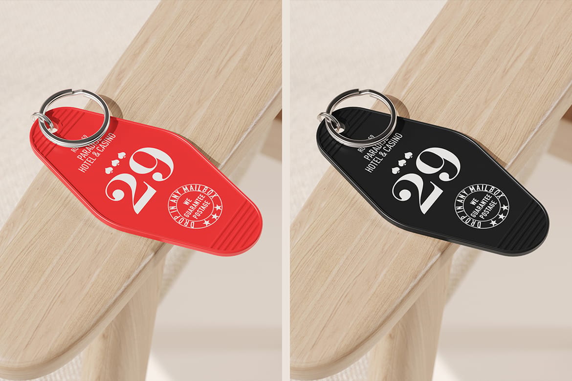 Retro Keychain Branding Mockup