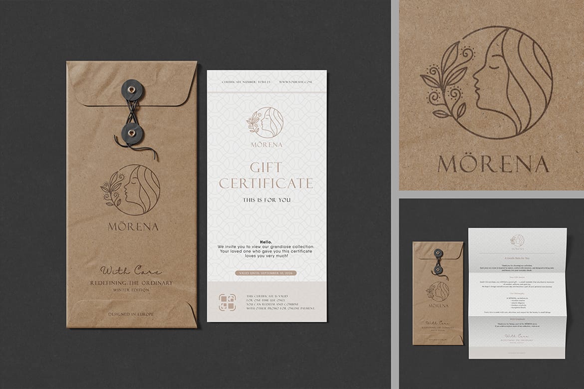 DL Kraft String-Tie Envelope Mockup