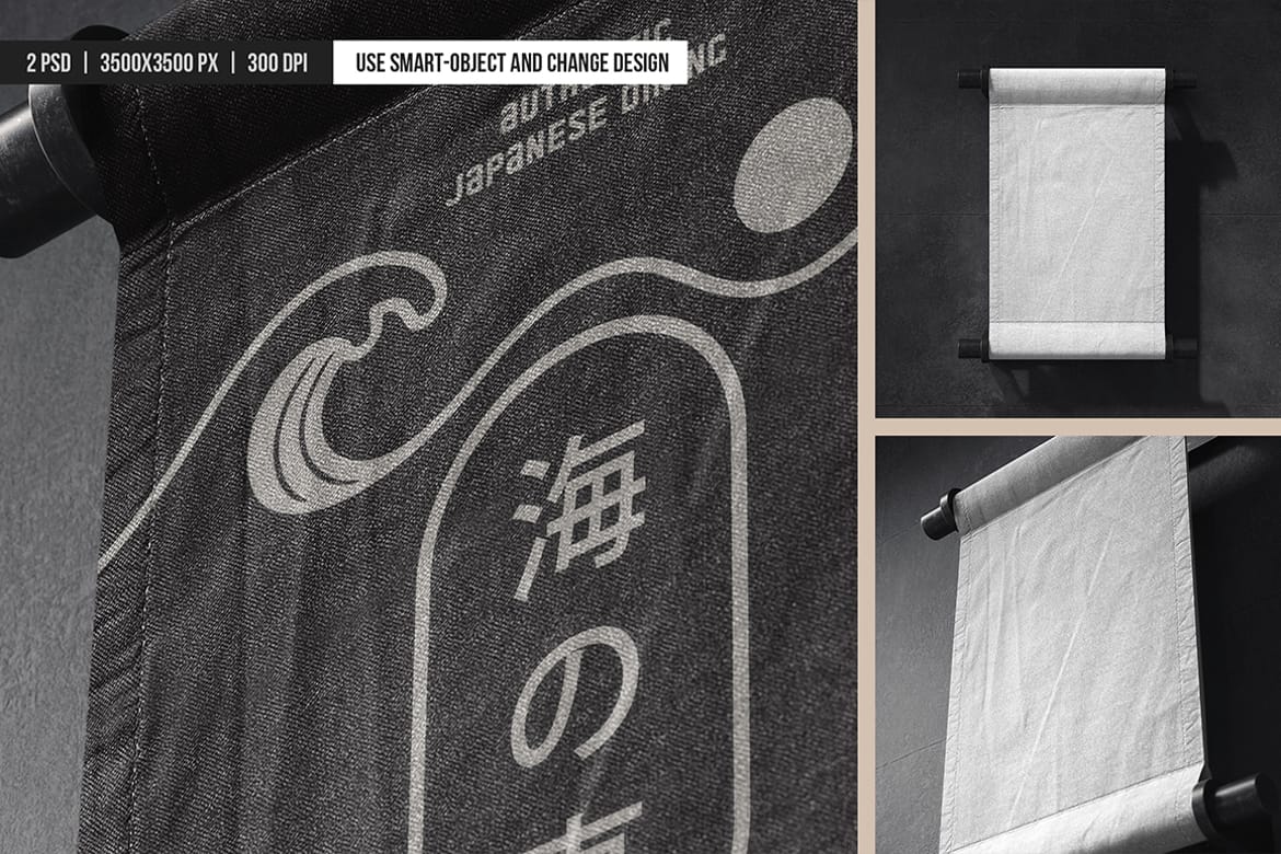 Hanging Fabric Banner Mockup