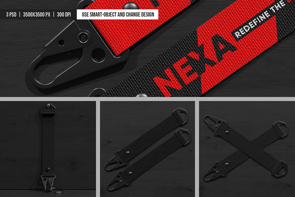 Tactical Key Strap Mockup