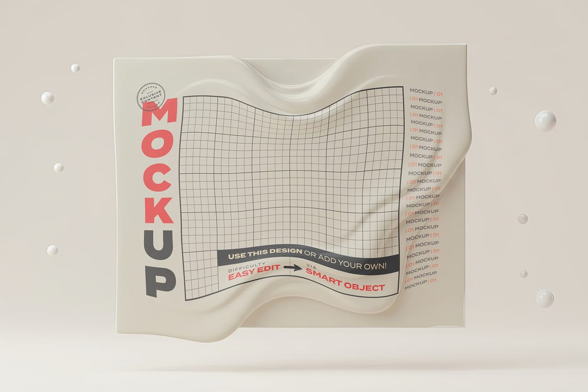 Wavy Distorted Poster Mockups
