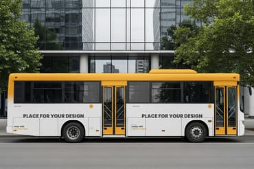 Bus on City Mockup