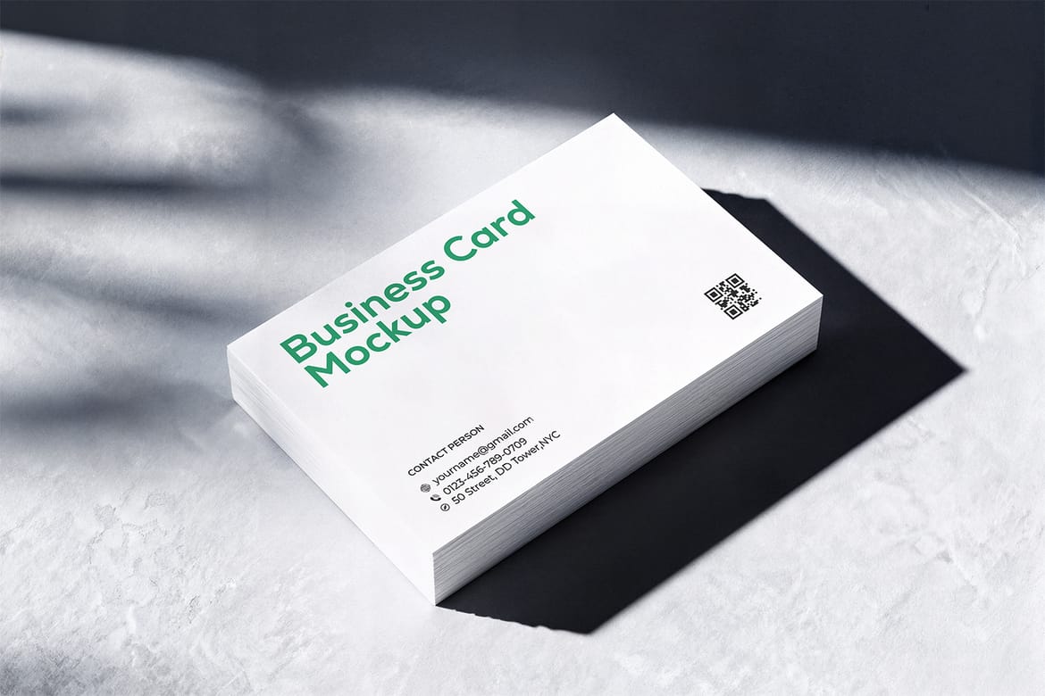 Business Card Mockup with Minimal Background