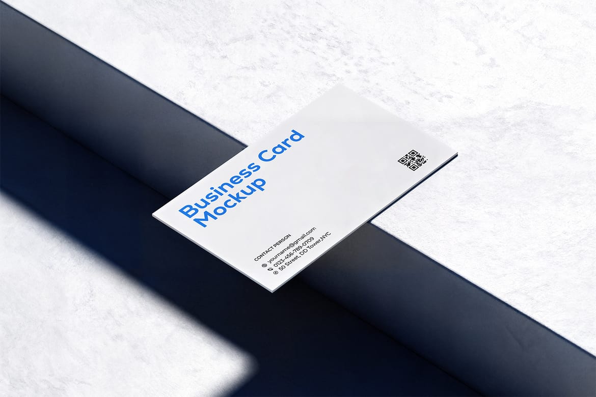 Business Card Mockup with Minimal Background