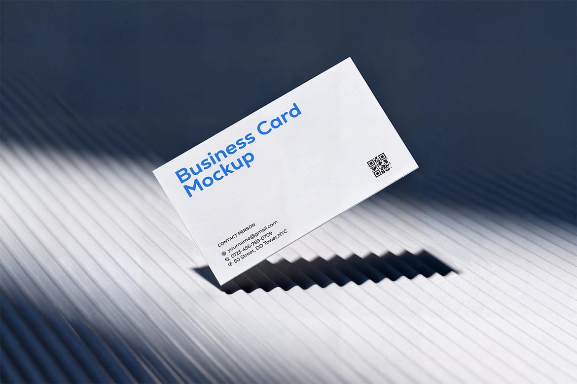 Business Card Mockup with Minimal Background