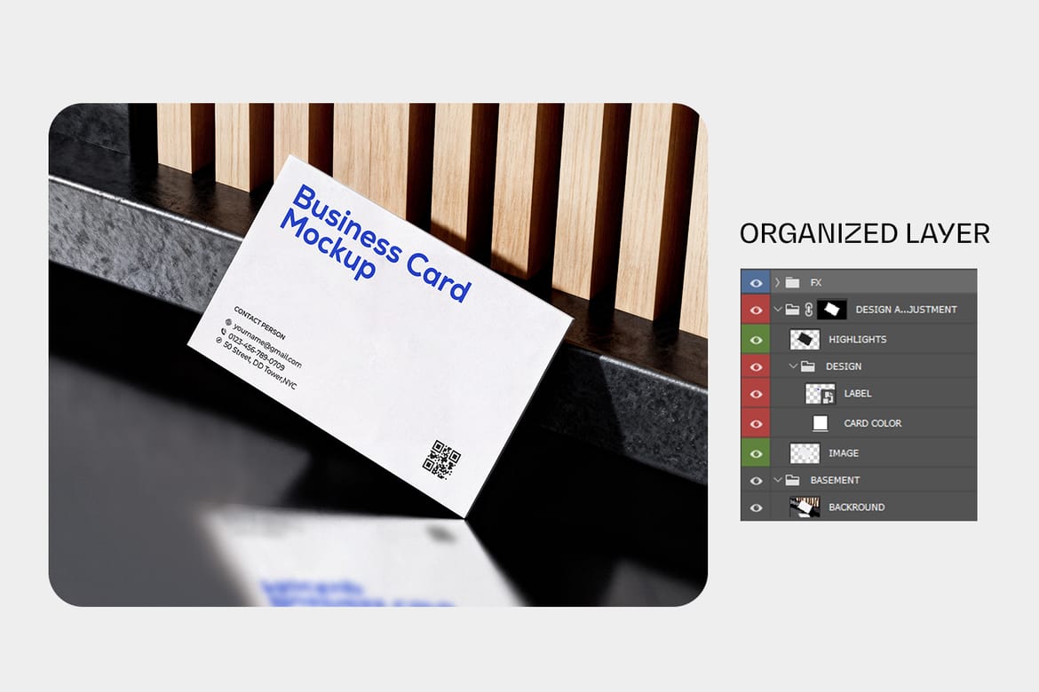 Business Card Mockup with Minimal Background