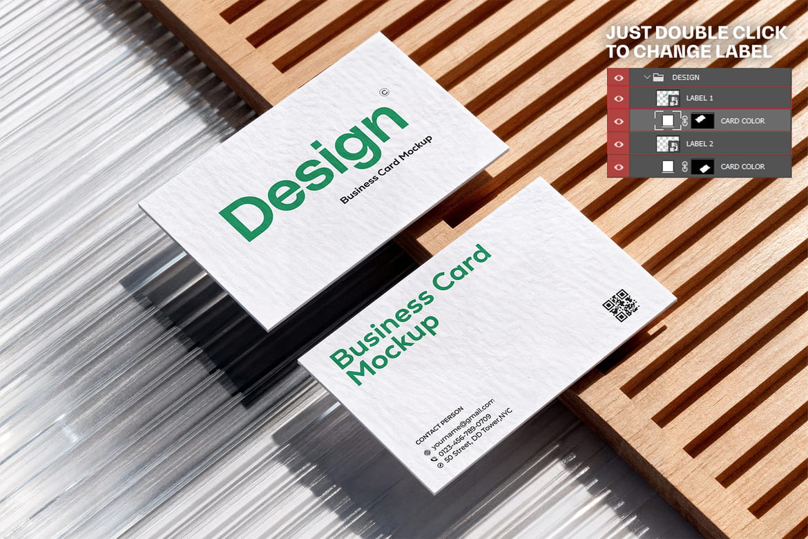 Business Card Mockup with Minimal Background